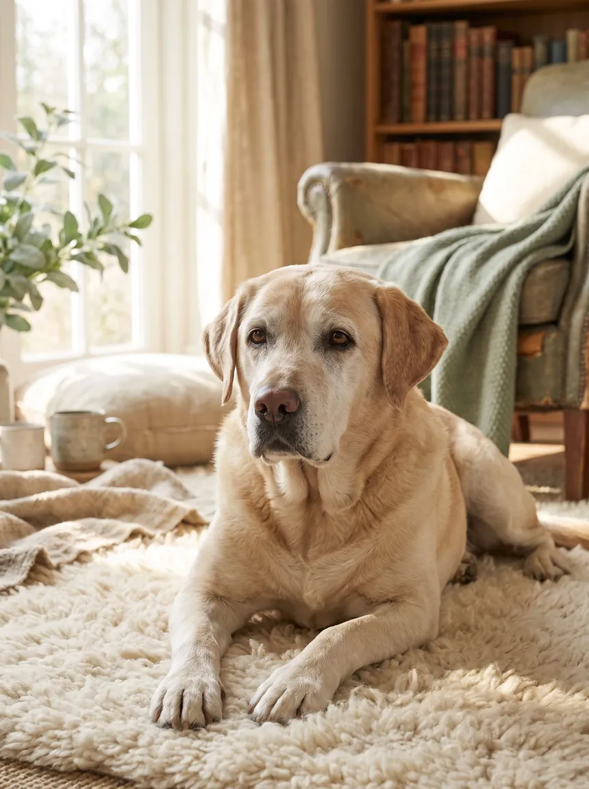 An older dog resting